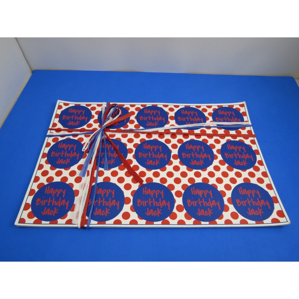 Ann Page Happy Birthday Jack Party Placemat 24 Pack Red White Blue USA Made